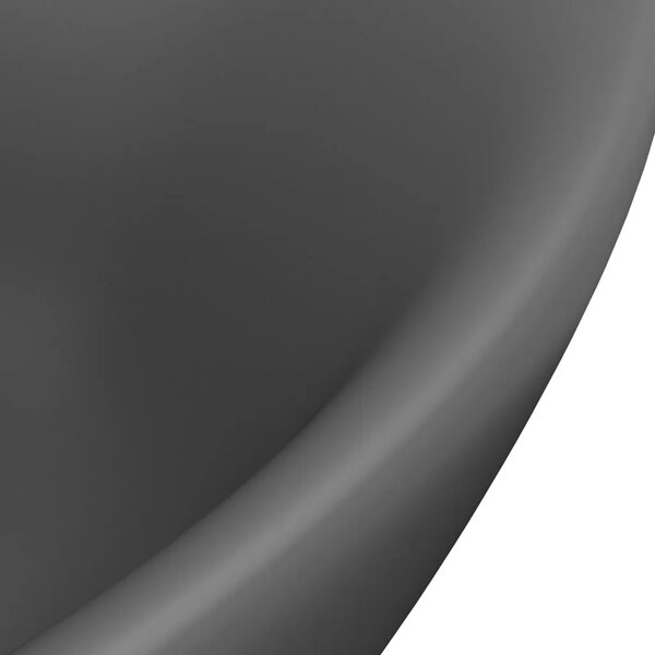 Luksuzni ovalni Lavabo - Umivaonik mat tamnosivi 58 5 x 39 cm keramički - mat tamnosiva Mat tamnosiva