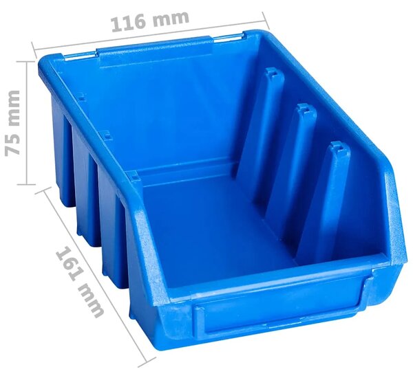 Složive kutije za pohranu 20 kom plave plastične - 116 x 161 x 75 mm 20 1 116 x 161 x 75 mm