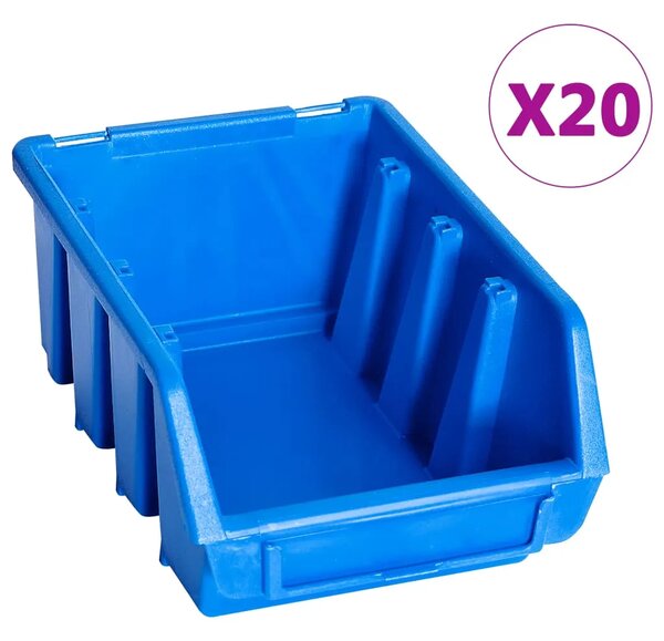Složive kutije za pohranu 20 kom plave plastične - 116 x 161 x 75 mm 20 1 116 x 161 x 75 mm