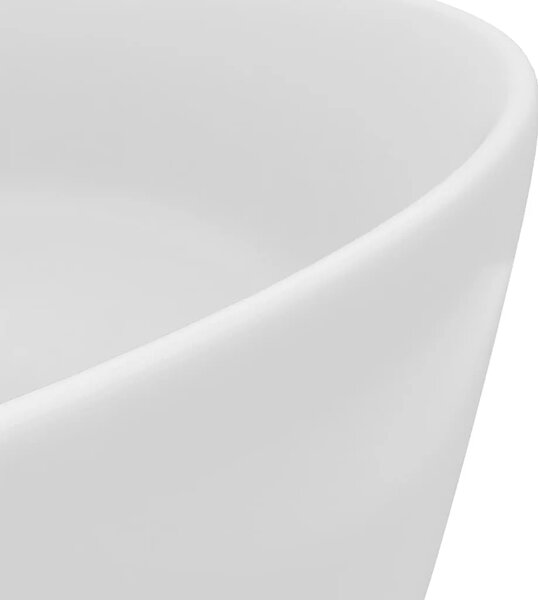 Luksuzni okrugli Lavabo - Umivaonik mat bijeli 40 x 15 cm keramički - mat bijela Mat bijela