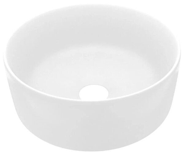 Luksuzni okrugli Lavabo - Umivaonik mat bijeli 40 x 15 cm keramički - mat bijela Mat bijela