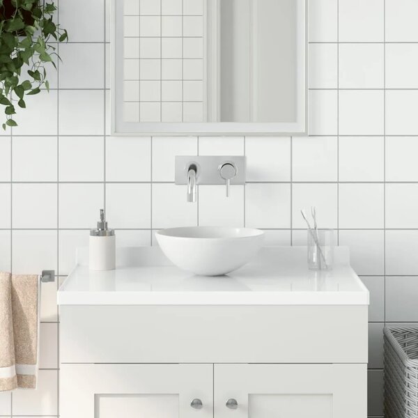 Kupaonski Lavabo - Umivaonik od keramike mat bijeli okrugli - mat bijela Mat bijela