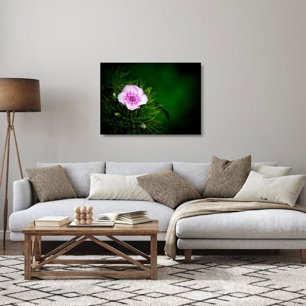Staklena slika ružičastog cvijeta (70x50 cm)