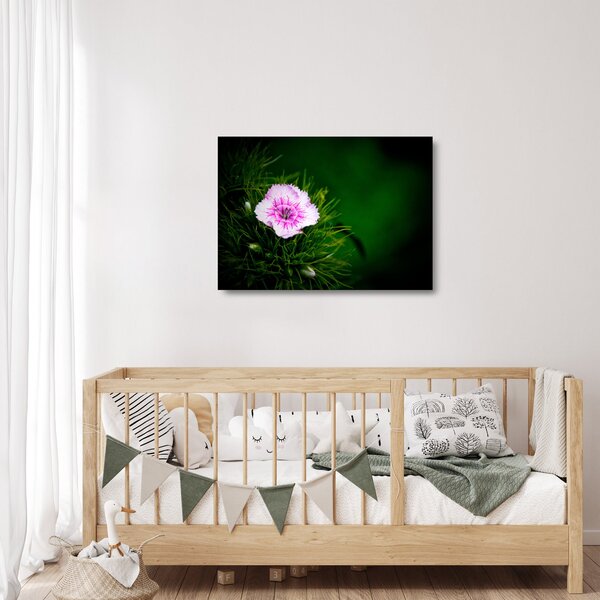 Staklena slika ružičastog cvijeta (70x50 cm)
