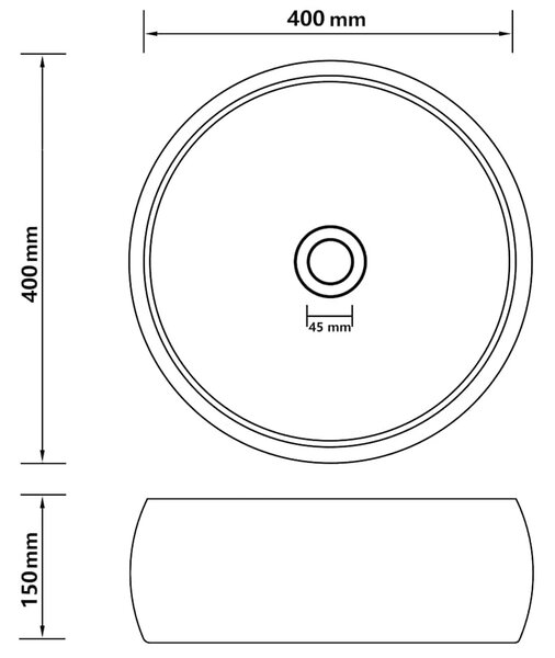 Luksuzni okrugli Lavabo - Umivaonik mat krem 40 x 15 cm keramički - mat krem Mat krem