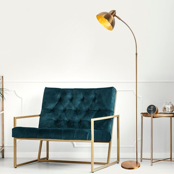 Mjedena stojeća svjetiljka s metalnim sjenilom (visina 162 cm) Marzeo – Opviq lights