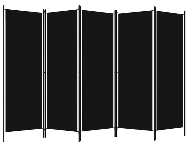 Paravan - Sobna pregrada s 5 panela crna 250 x 180 cm - Crna 5 1 Crna