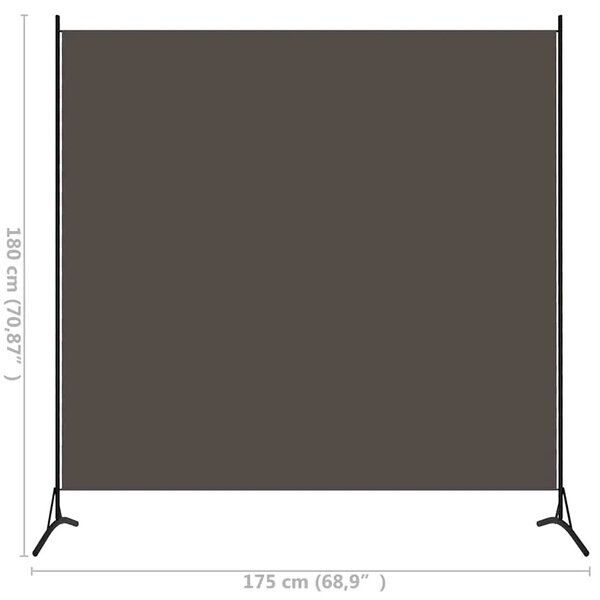 Paravan - Sobna pregrada antracit 175 x 180 cm od tkanine - Antracit 175 x 180 cm 1 1