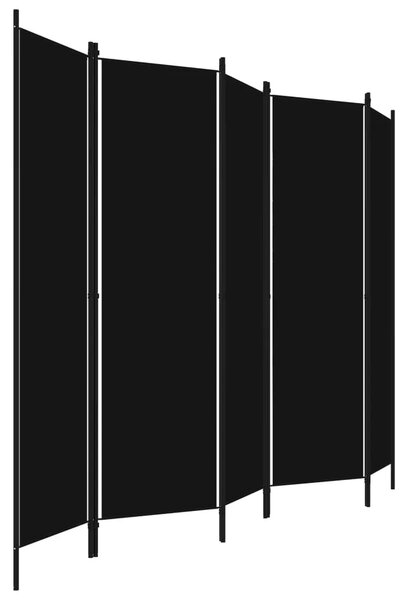 Paravan - Sobna pregrada s 5 panela crna 250 x 180 cm - Crna 5 1 Crna
