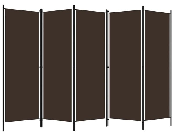 Paravan - Sobna pregrada s 5 panela smeđa 250 x 180 cm - Smeđa 5 1 Smeđa