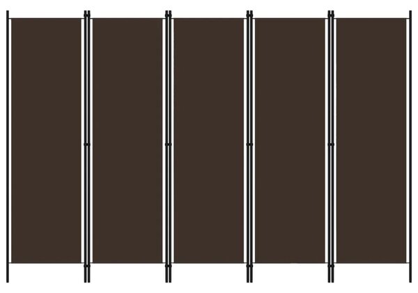 Paravan - Sobna pregrada s 5 panela smeđa 250 x 180 cm - Smeđa 5 1 Smeđa
