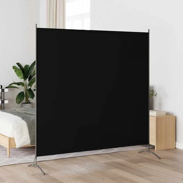 Paravan - Sobna pregrada crna 175 x 180 cm od tkanine - Crna 175 x 180 cm 1 1