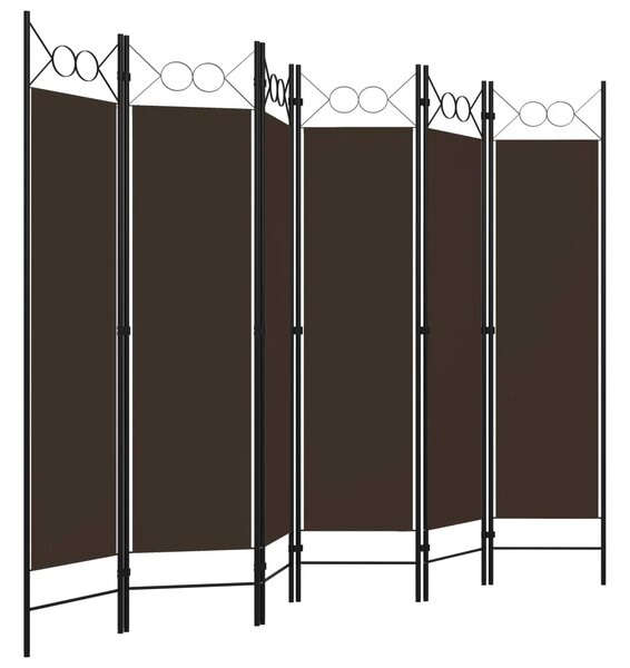 Paravan - Sobna pregrada sa 6 panela smeđa 240 x 180 cm - Smeđa 6 1 Smeđa