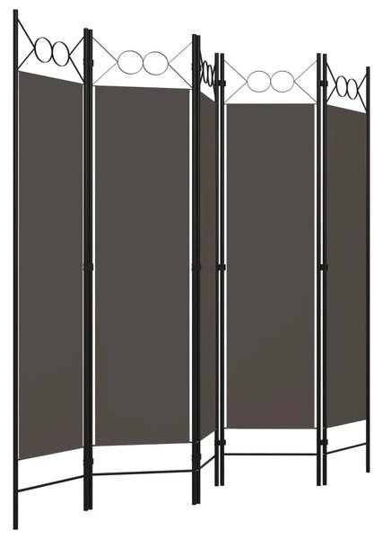 Paravan - Sobna pregrada s 5 panela antracit 200 x 180 cm - Antracit 5 1 Antracit