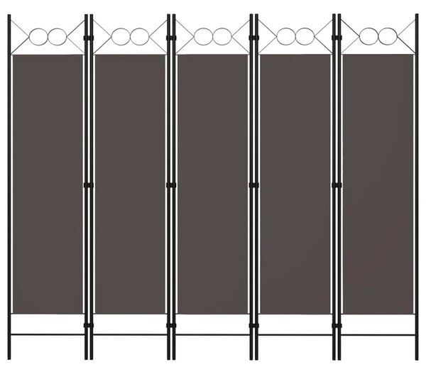 Paravan - Sobna pregrada s 5 panela antracit 200 x 180 cm - Antracit 5 1 Antracit