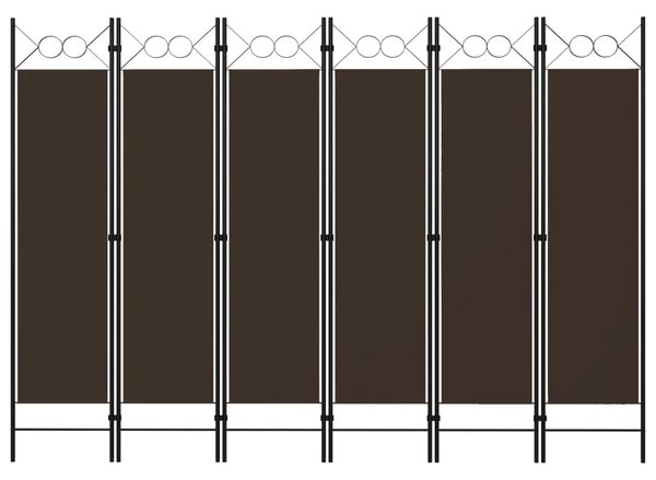 Paravan - Sobna pregrada sa 6 panela smeđa 240 x 180 cm - Smeđa 6 1 Smeđa
