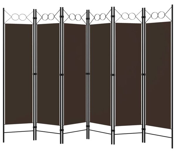 Paravan - Sobna pregrada sa 6 panela smeđa 240 x 180 cm - Smeđa 6 1 Smeđa