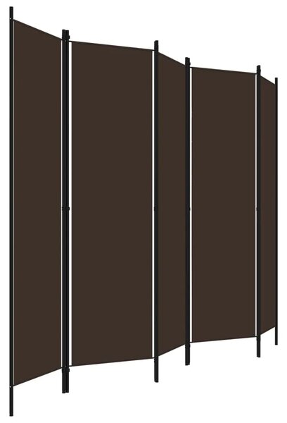 Paravan - Sobna pregrada s 5 panela smeđa 250 x 180 cm - Smeđa 5 1 Smeđa