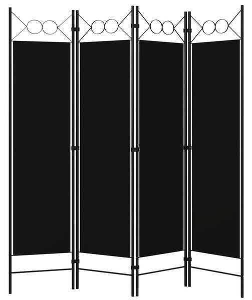 Paravan - Sobna pregrada s 4 panela crna 160 x 180 cm - Crna 4 1 Crna