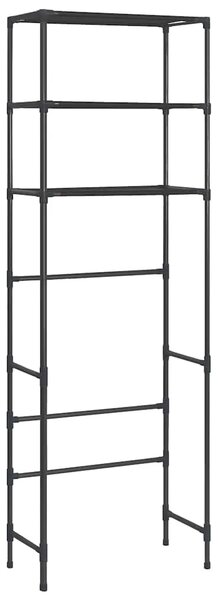 Stalak za pohranu iznad toaleta s 3 razine crni 53x28x169 cm - Crna 53 x 28 x 169 cm Crna 53 x 28 x 169 cm