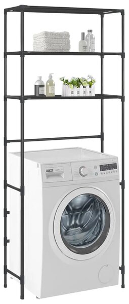 Stalak za pohranu iznad perilice 3 razine crni 69 x 28 x 169 cm - Crna 69 x 28 x 169 cm Crna 69 x 28 x 169 cm