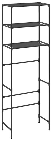 Stalak za pohranu iznad toaleta s 3 razine crni 53x28x169 cm - Crna 53 x 28 x 169 cm Crna 53 x 28 x 169 cm