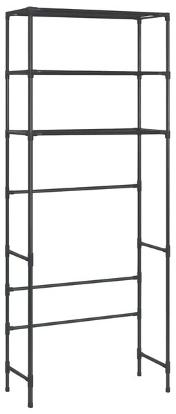 Stalak za pohranu iznad perilice 3 razine crni 69 x 28 x 169 cm - Crna 69 x 28 x 169 cm Crna 69 x 28 x 169 cm