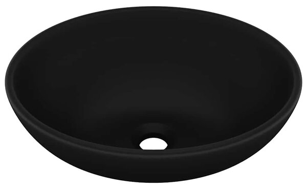 Luksuzni ovalni Lavabo - Umivaonik mat crni 40 x 33 cm keramički - Mat crna Mat crna