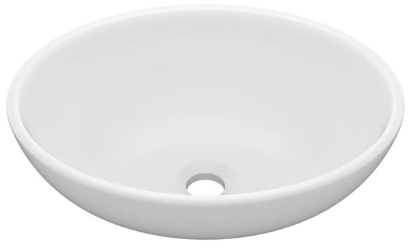 Luksuzni ovalni Lavabo - Umivaonik mat bijeli 40 x 33 cm keramički - mat bijela Mat bijela