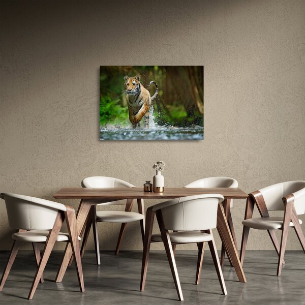 Staklena slika tigra koji trči (70x50 cm)