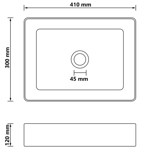 Luksuzni Lavabo - Umivaonik mat bijeli 41 x 30 x 12 cm keramički - mat bijela Mat bijela