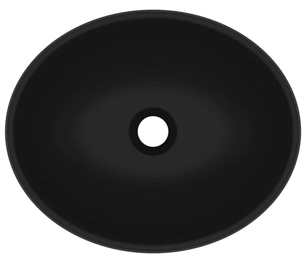 Luksuzni ovalni Lavabo - Umivaonik mat crni 40 x 33 cm keramički - Mat crna Mat crna