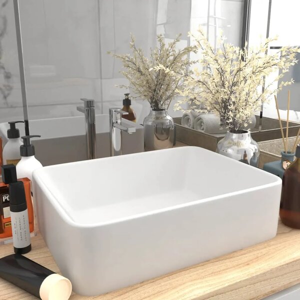 Luksuzni Lavabo - Umivaonik mat bijeli 41 x 30 x 12 cm keramički - mat bijela Mat bijela