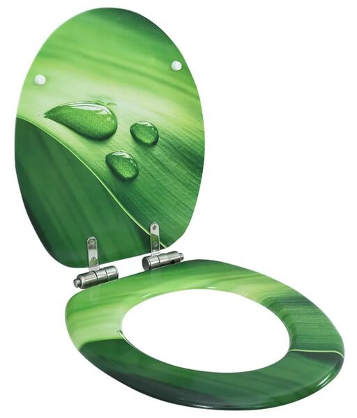 Daska za wc - Toaletna daska s mekim zatvaranjem MDF zelena s uzorkom kapi - 1 Zelena kap vode Da Zelena kap vode