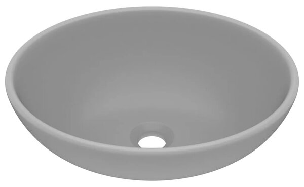 Luksuzni ovalni Lavabo - Umivaonik mat svjetlosivi 40 x 33 cm keramički - mat svjetlosiva Mat svjetlosiva