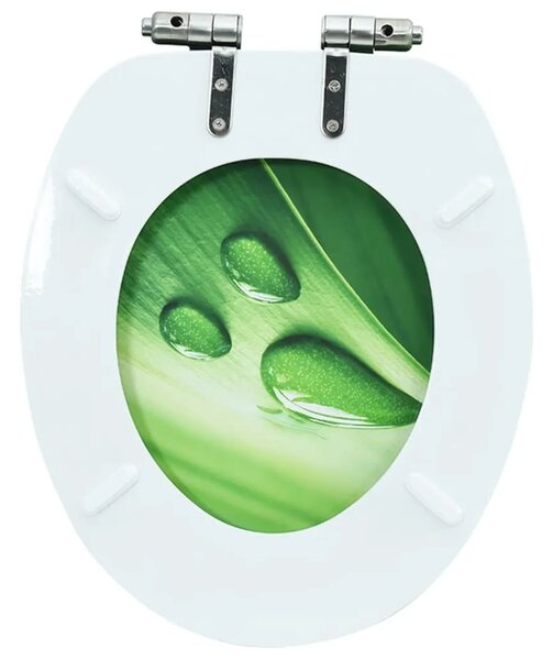 Daska za wc - Toaletna daska s mekim zatvaranjem MDF zelena s uzorkom kapi - 1 Zelena kap vode Da Zelena kap vode