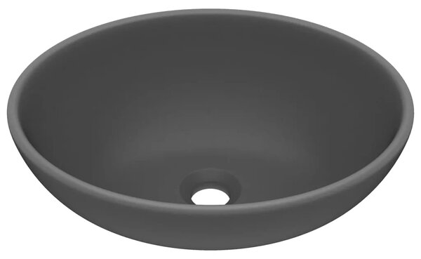Luksuzni ovalni Lavabo - Umivaonik mat tamnosivi 40 x 33 cm keramički - mat tamnosiva Mat tamnosiva