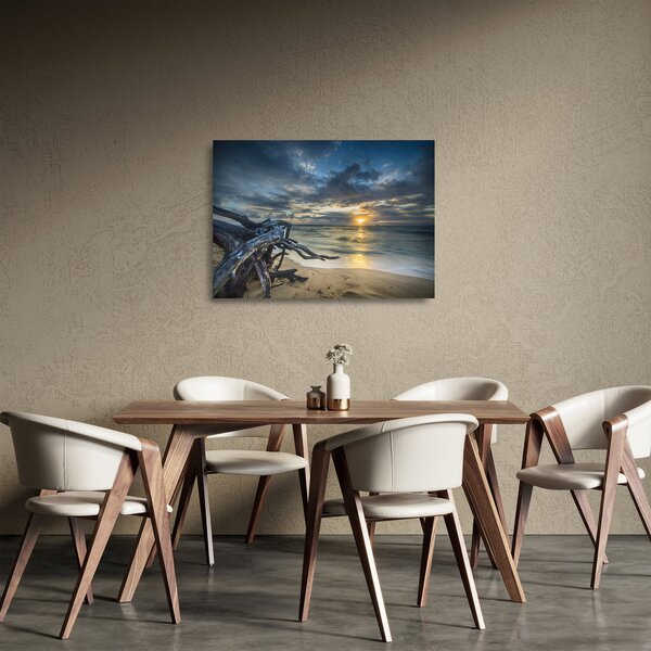 Staklena slika mora sa zalaskom sunca (70x50 cm)
