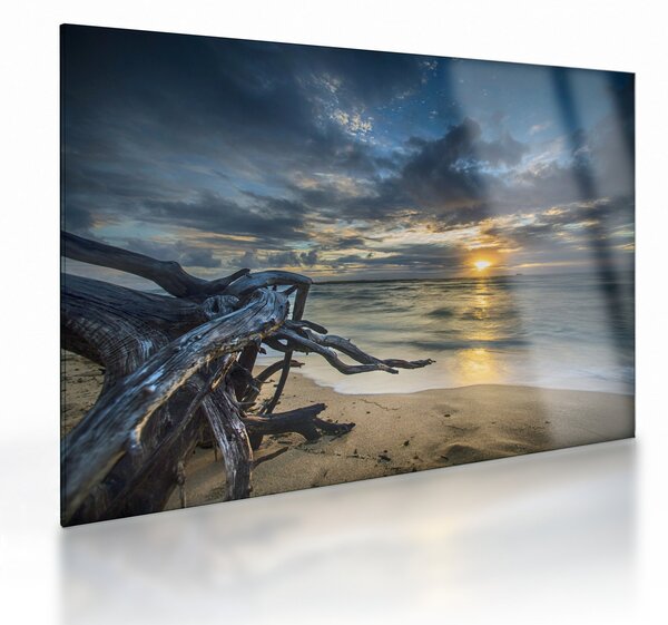 Staklena slika mora sa zalaskom sunca (70x50 cm)