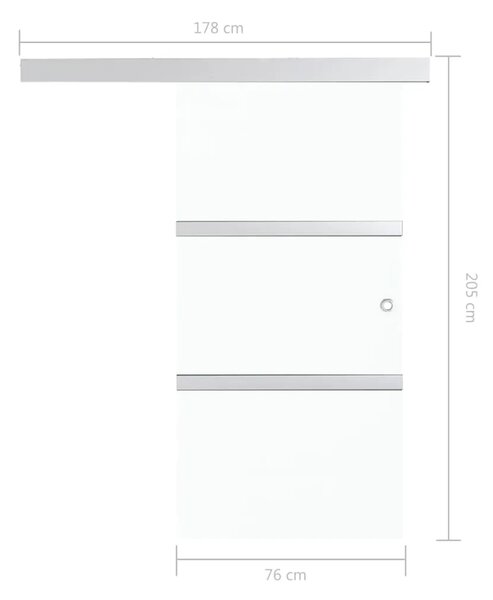 Staklena klizna vrata ESG i aluminija 76 x 205 cm - 76 x 205 cm 1 S mekim zaustavljanjem 76 x 205 cm