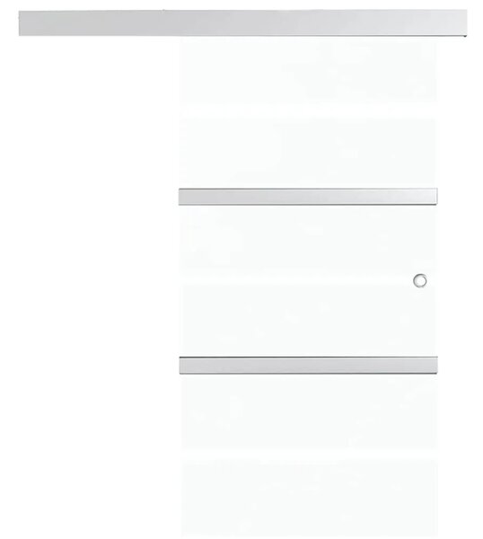 Staklena klizna vrata ESG i aluminija 90 x 205 cm srebrna - 90 x 205 cm 1 Bez mekog zaustavljanja 90 x 205 cm