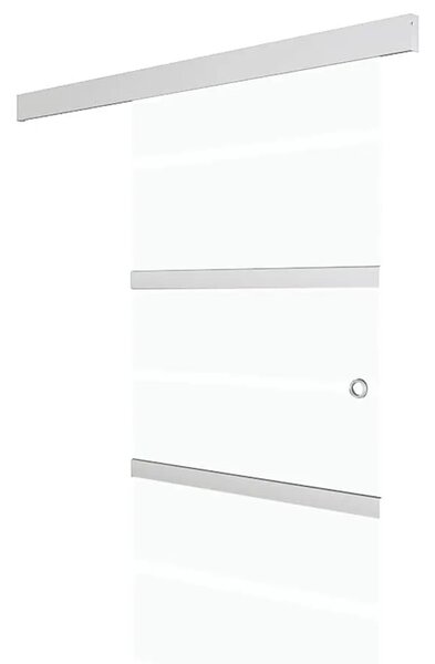Staklena klizna vrata ESG i aluminija 76 x 212 cm srebrna - 76 x 212 cm 1 Bez mekog zaustavljanja 76 x 212 cm