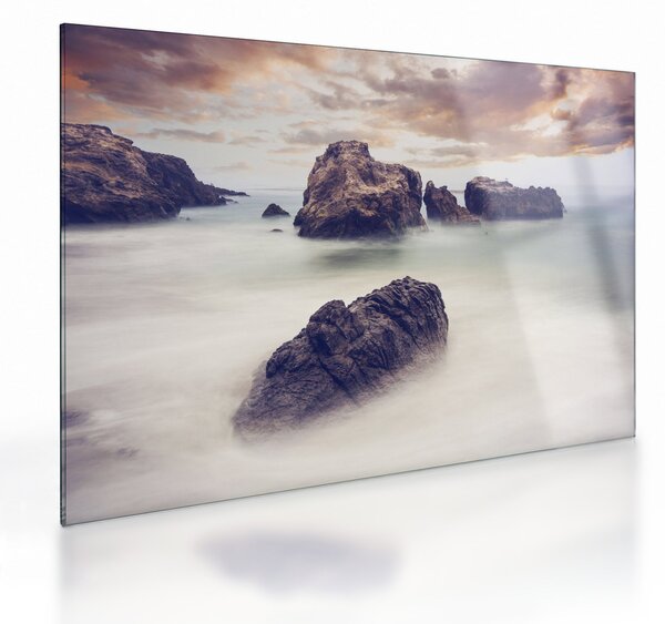 Staklena slika litica u magli (70x50 cm)