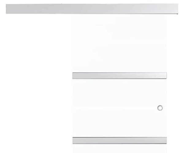 Staklena klizna vrata ESG i aluminija 76 x 212 cm srebrna - 76 x 212 cm 1 Bez mekog zaustavljanja 76 x 212 cm