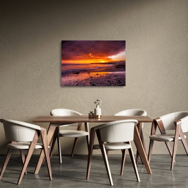 Staklena slika zalaska sunca na moru (70x50 cm)
