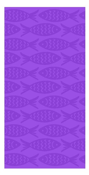 Ljubičasti pamučan ručnik za plažu 70x140 cm Fishes – B.E.S