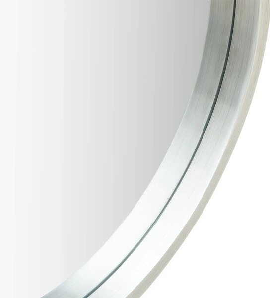 Zidno ogledalo s trakom 60 cm srebrno - Srebrno Ø 60 cm 1 Srebrno