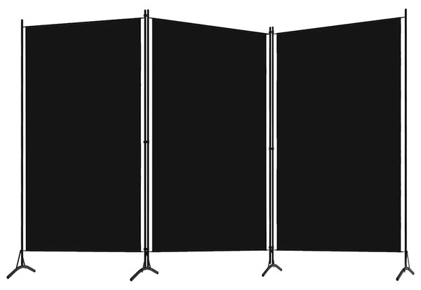 Paravan - Sobna pregrada s 3 panela crna 260 x 180 cm - Crna 260 x 180 cm 1 1