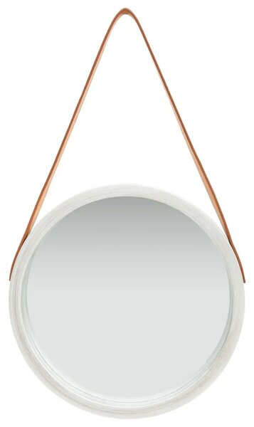 Zidno ogledalo s trakom 40 cm srebrno - Srebrno Ø 40 cm 1 Srebrno