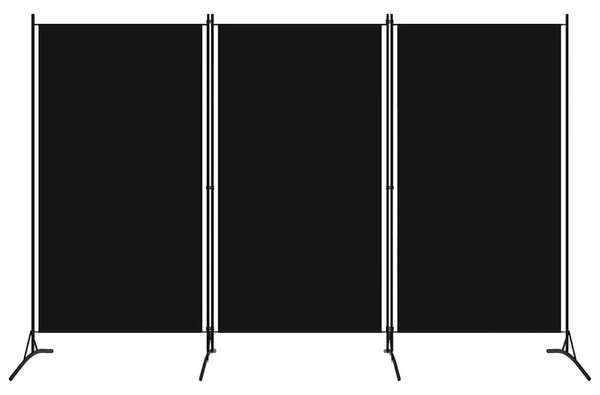 Paravan - Sobna pregrada s 3 panela crna 260 x 180 cm - Crna 260 x 180 cm 1 1